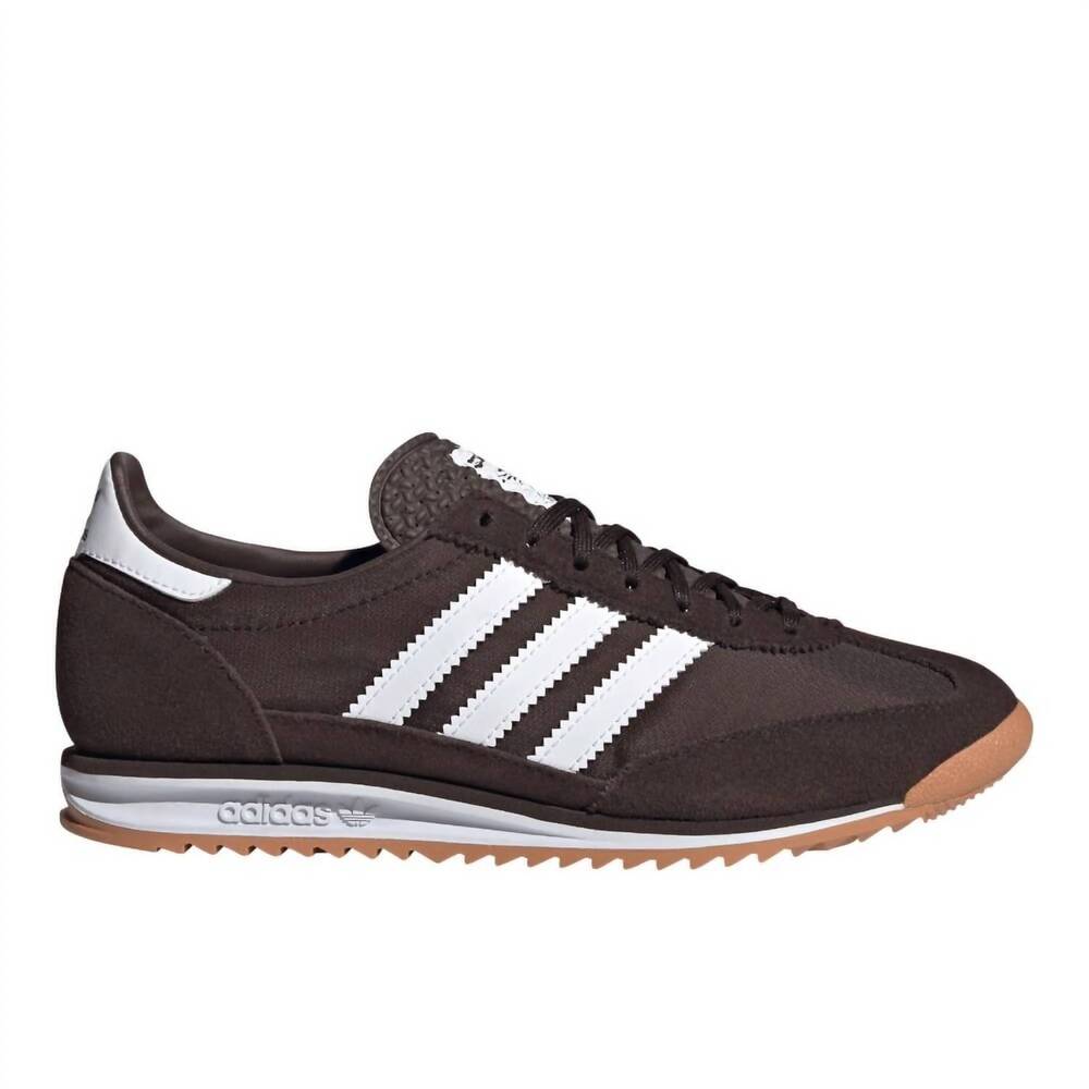NEW ADIDAS women's originals sl 72 lace up sneakers in brown/white